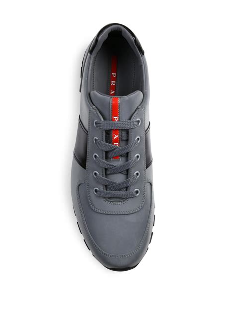 Prada Leather and Nylon Sneaker 